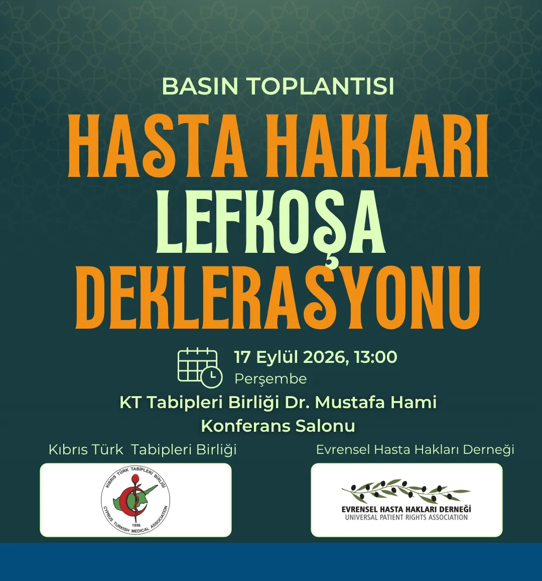 KTTB ve EHHD, Hasta Hakları Lefkoşa Deklarasyonu hazırladı